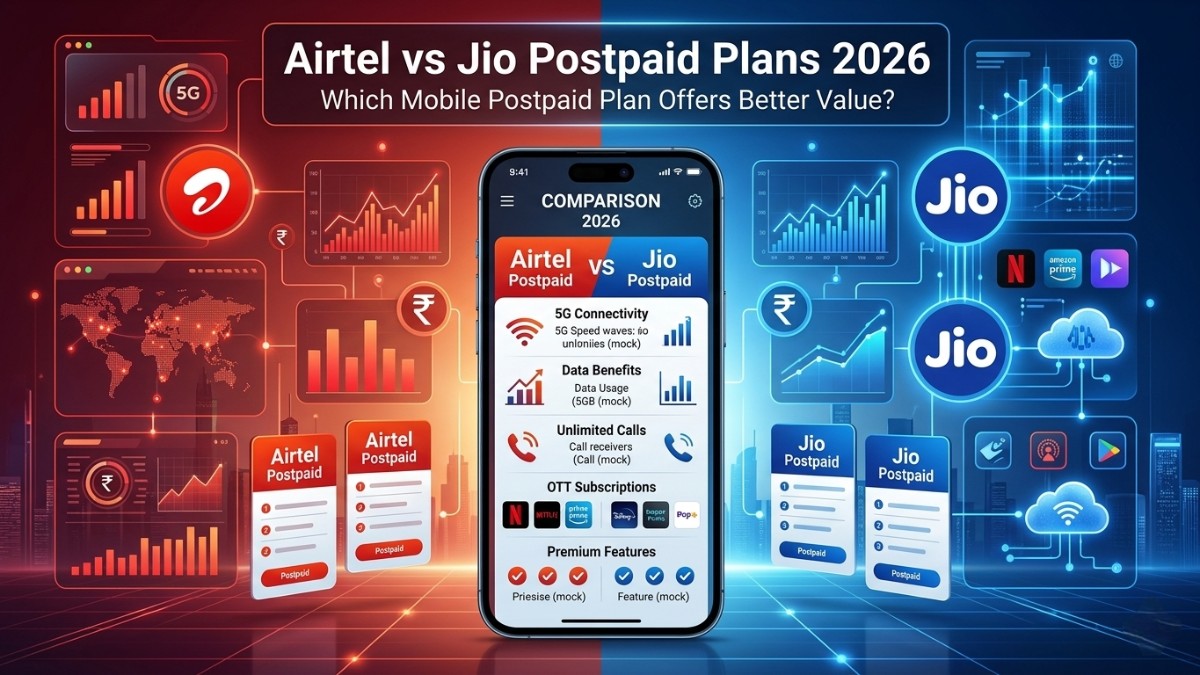 Airtel vs Jio Postpaid Plans 2026: Which Mobile Postpaid Plan Offers Better Value?